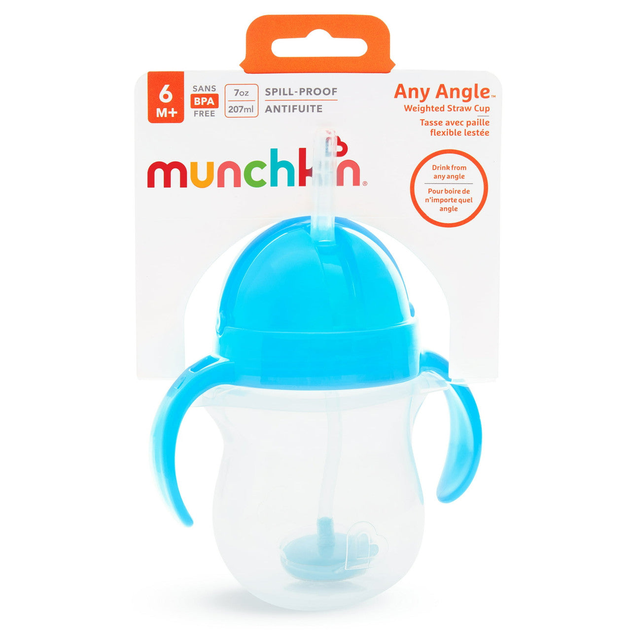 Munchkin Click Lock Weighted Straw Flexi Cup - 7 Oz(Colors May Vary)